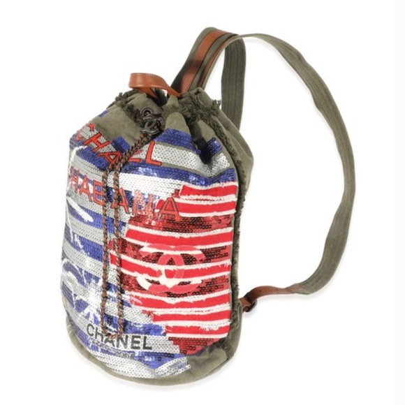 Chanel Green Sequin Canvas Cuba La Habana Backpack - Picture 8 of 8